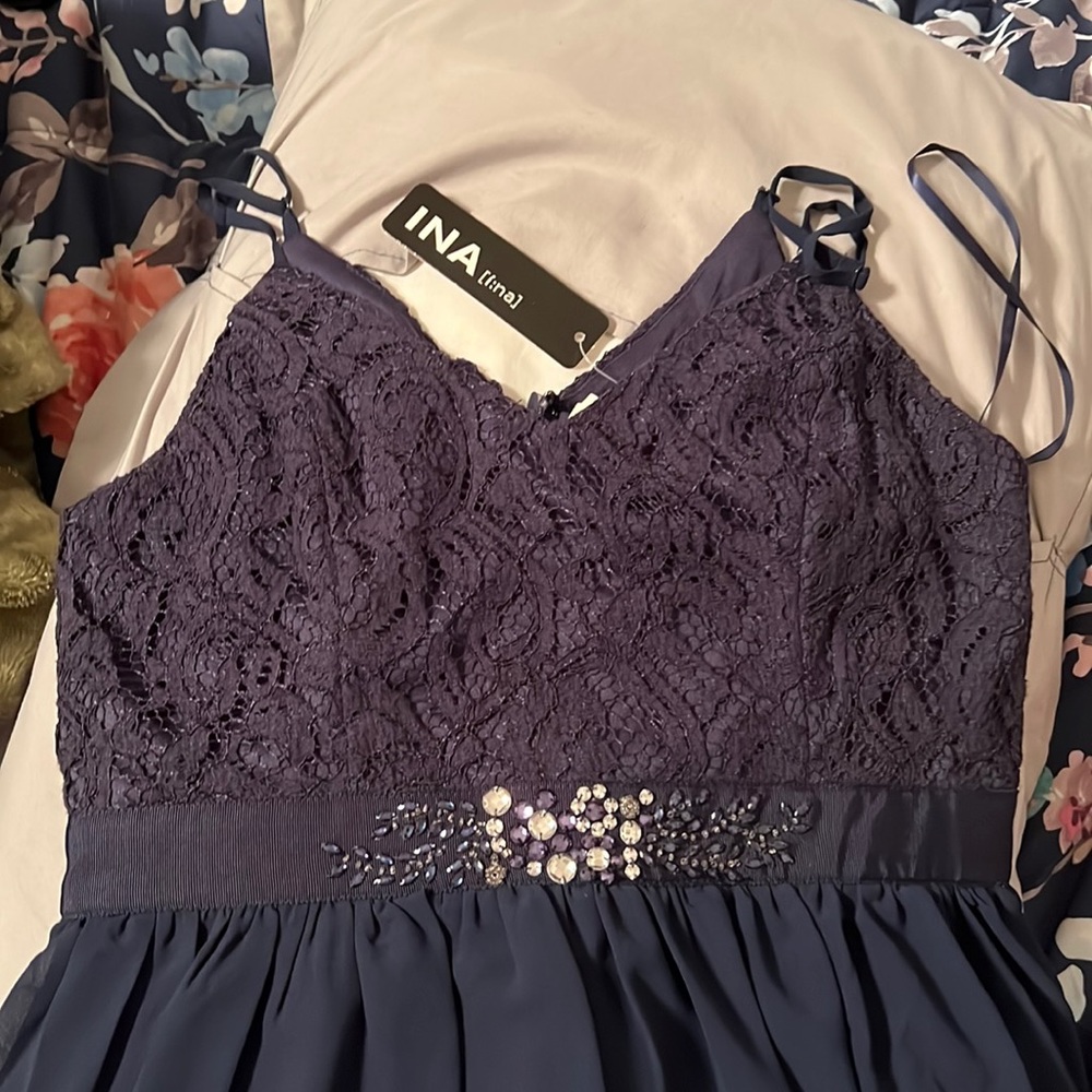 navy blue gown